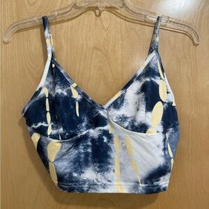 Faux Pained Blue and White Tank Top